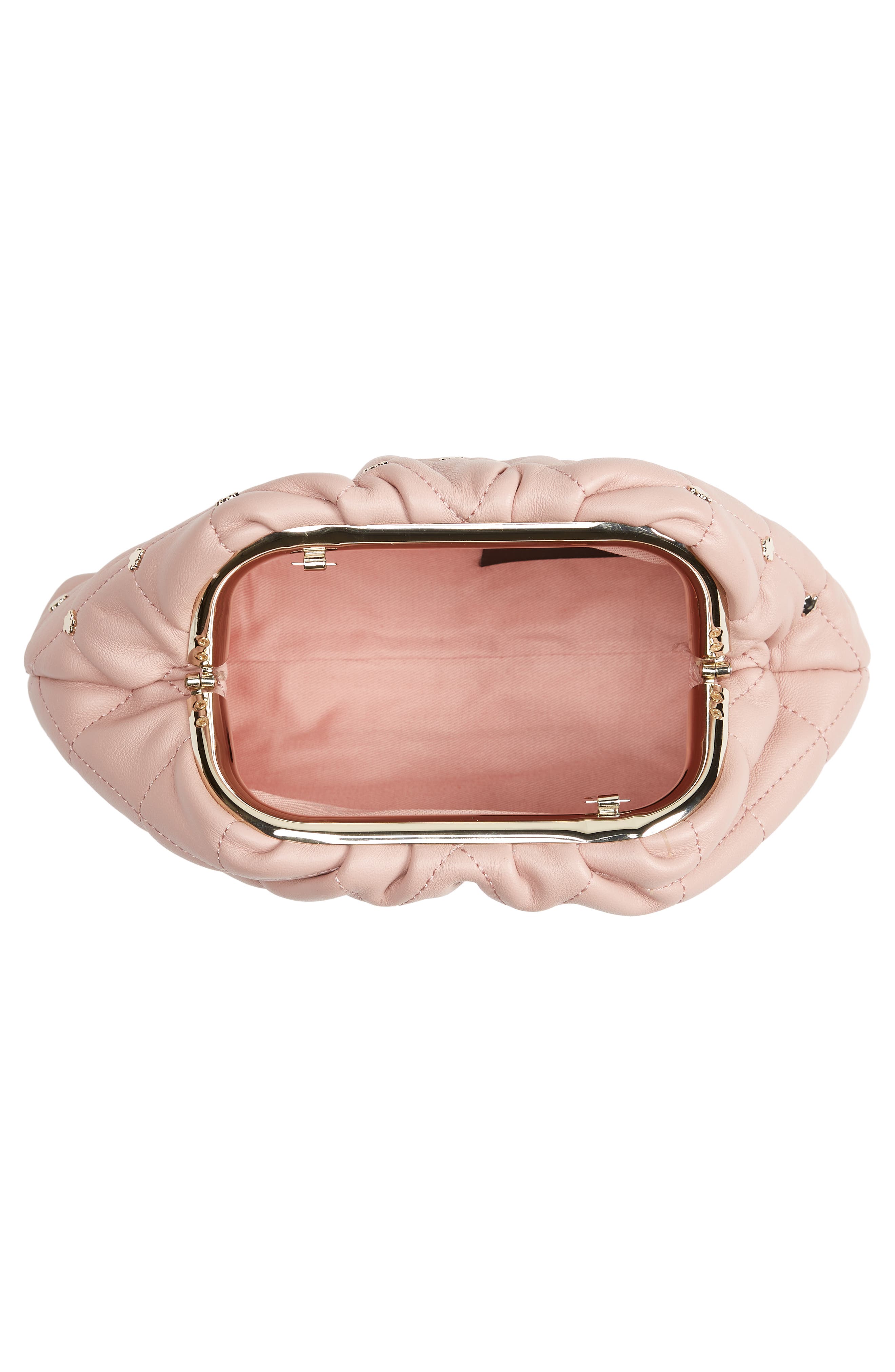 Pandorh Stud Quilted Leather Clutch, Alternate, color, PALE PINK