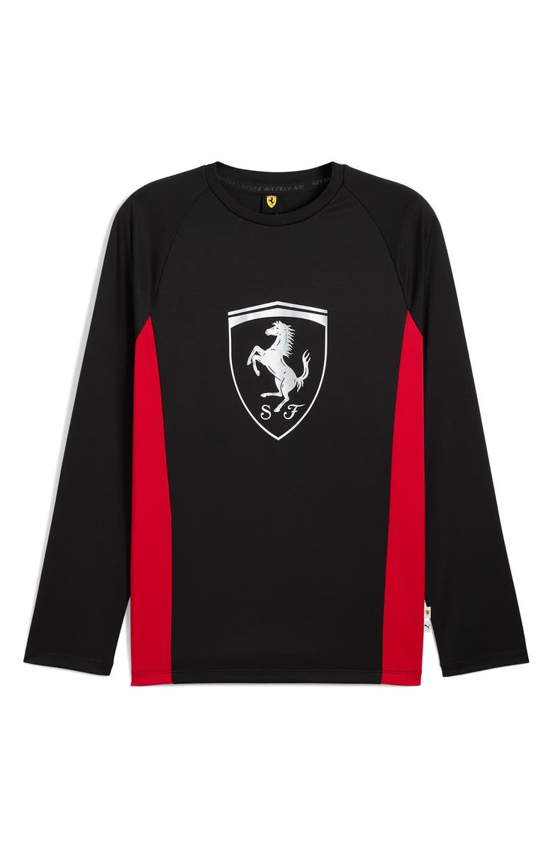 PUMA Ferrari Lifestyle Colorblock T-Shirt, Alternate, color, Puma Black