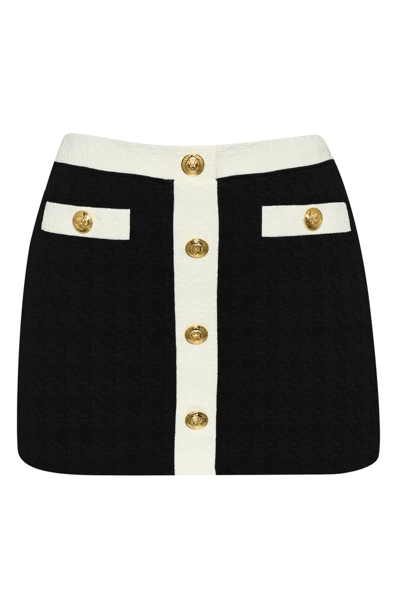 L'AGENCE Coco Colorblock High Waist Cover-Up Skirt, Alternate, color, Black