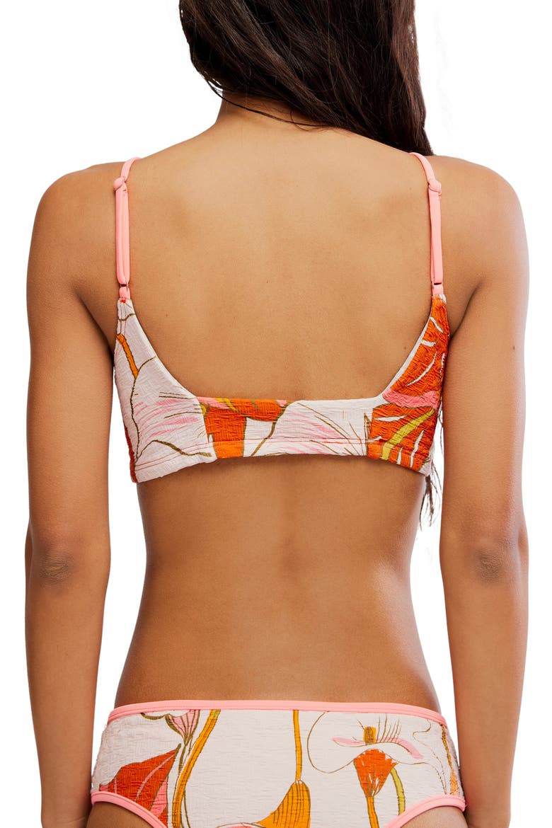 Printed Farrah Bralette Bikini Top, Alternate, color, PURA VIDA BLUSH