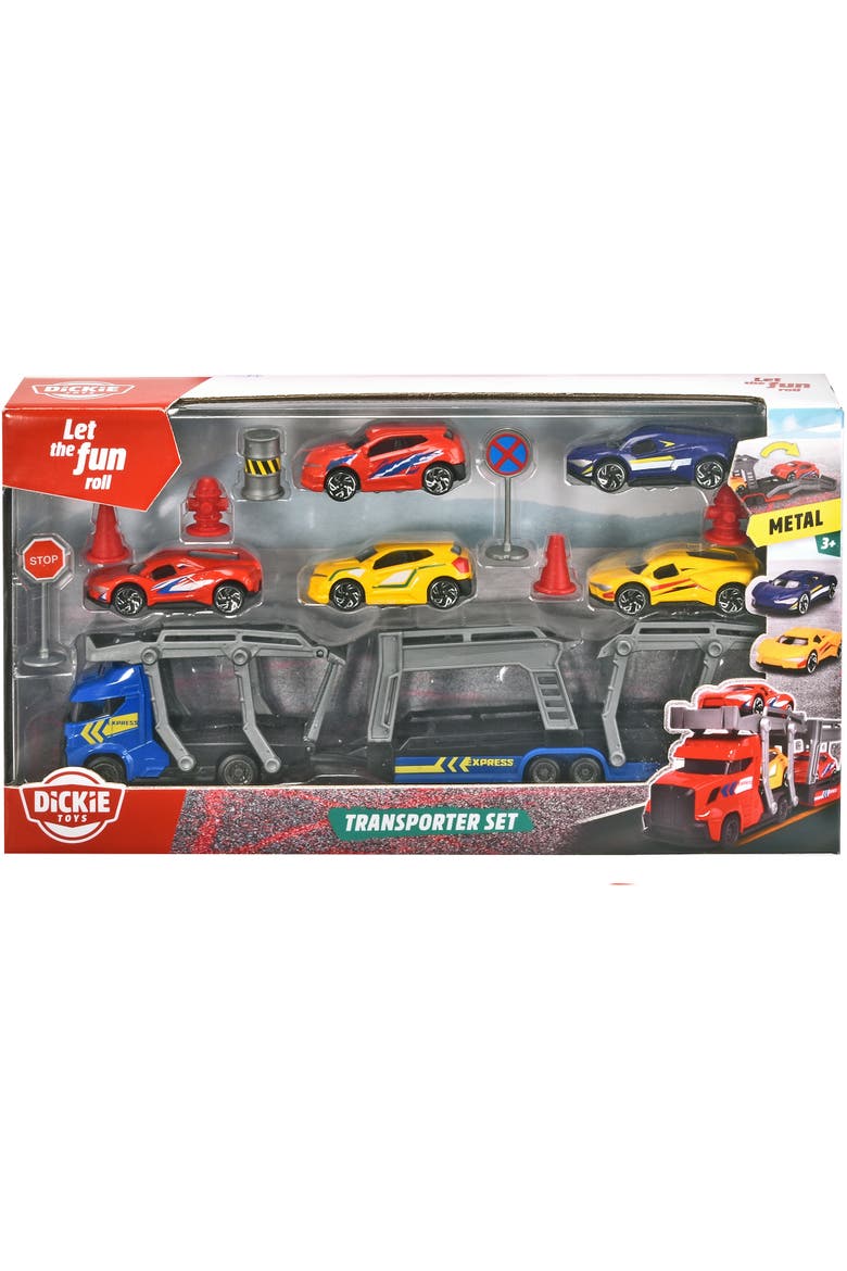 Transporter Set With 5 Diecast Cars, Alternate, color, Multicolored