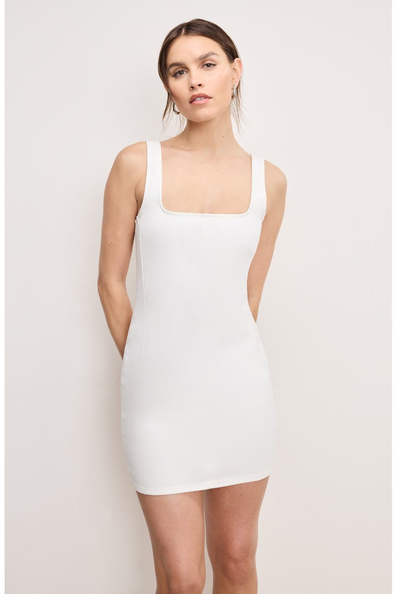 Sleeveless Denim Minidress, Alternate, color, CLOUD WHITE001