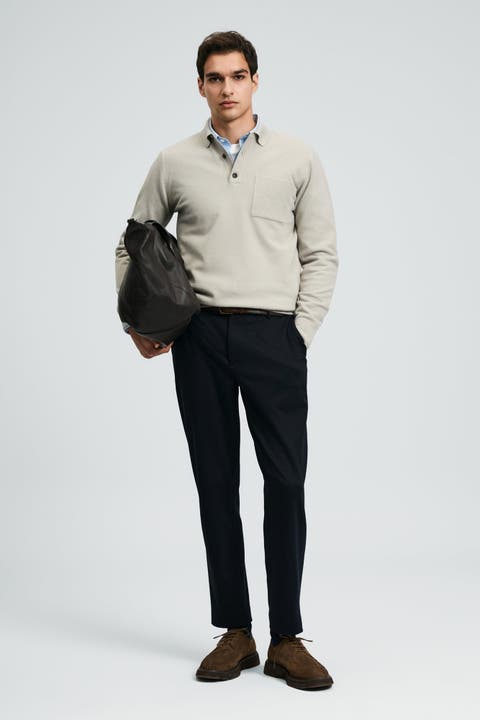 Lufian Men's Knit Polo Sweater