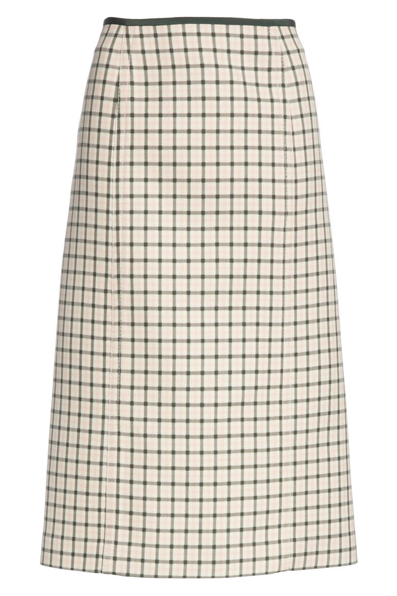 Check Wool Pencil Skirt, Alternate, color, PINK GREEN