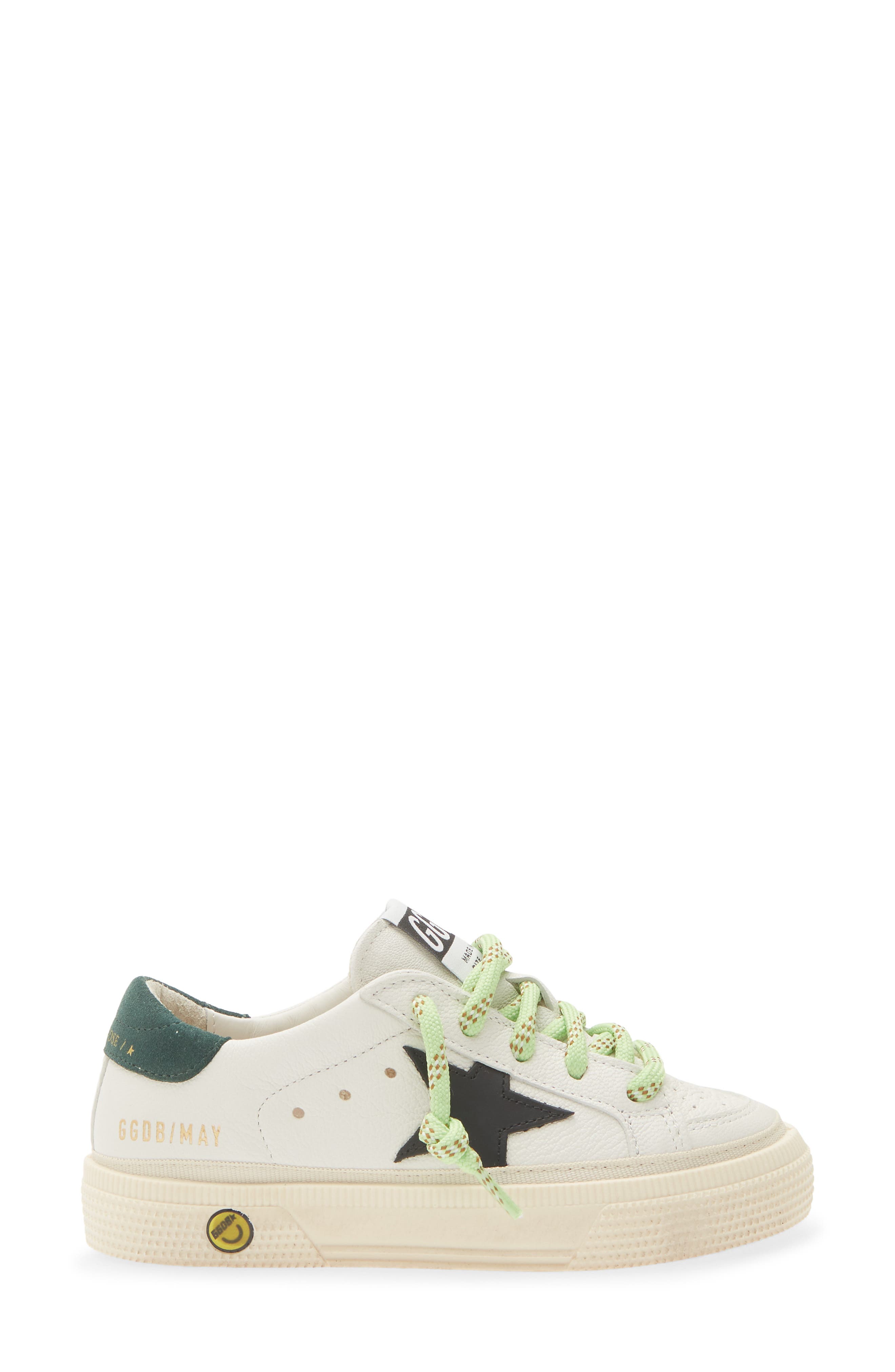 Kids' May Sneaker, Alternate, color, WHITE/ BLACK/ GREEN