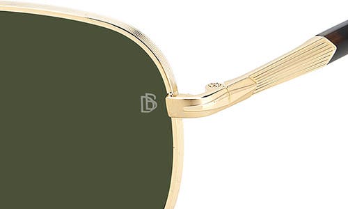 David Beckham Eyewear 56mm Pilot Sunglasses In Gold Havana/green