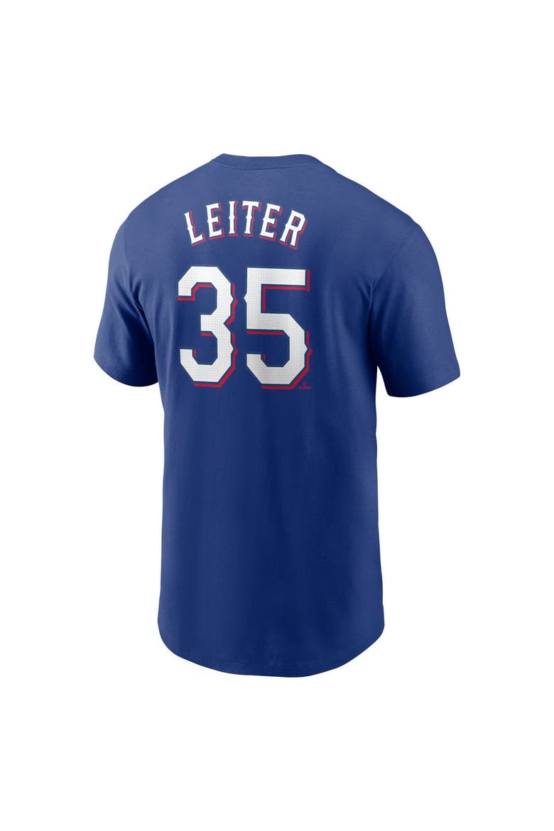Men's Nike Jack Leiter Royal Texas Rangers Fuse Name & Number T-Shirt, Alternate, color, Royal