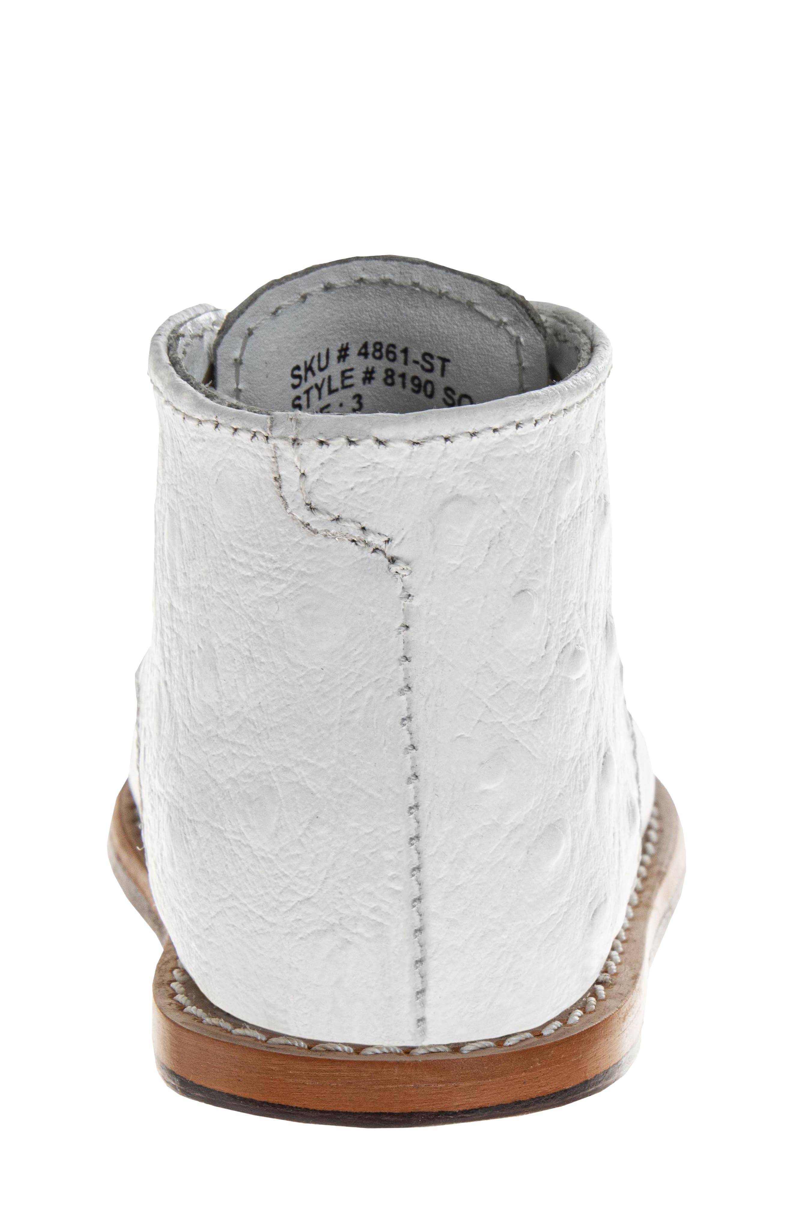 Kids' Ostrich Print High Top Bootie, Alternate, color, WHITE OSTRICH