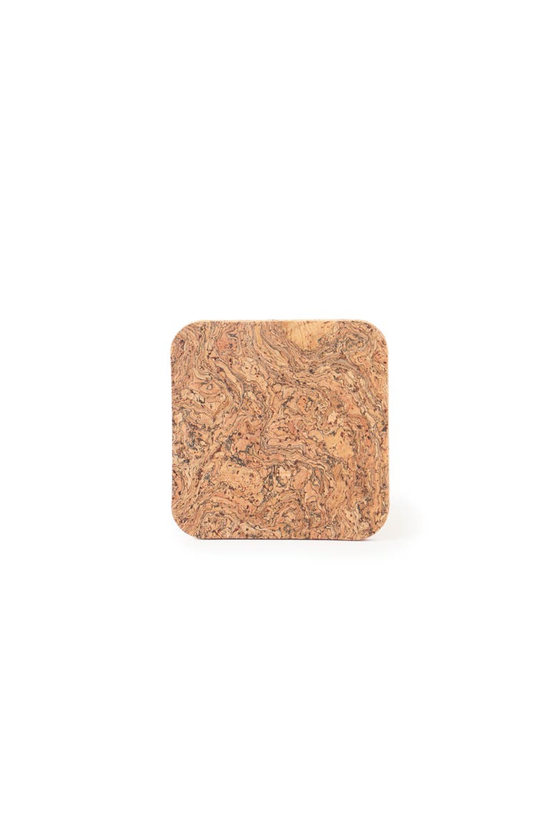 Natural Cork Square Coaster Set of 8, Alternate, color, Natural Cork