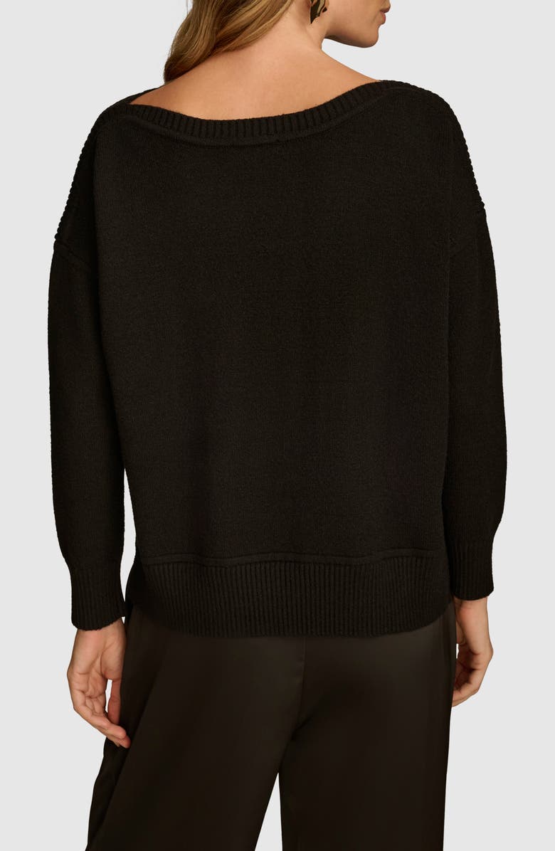 Donna Karan New York Mix Media Boat Neck Sweater, Alternate, color, 