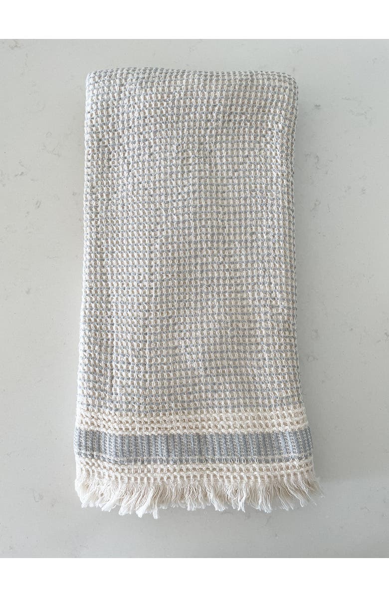 Anaya Waffle Striped Turkish Cotton Bath Towel, Main, color, Grey