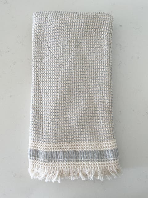 Waffle Striped Turkish Cotton Bath Towel