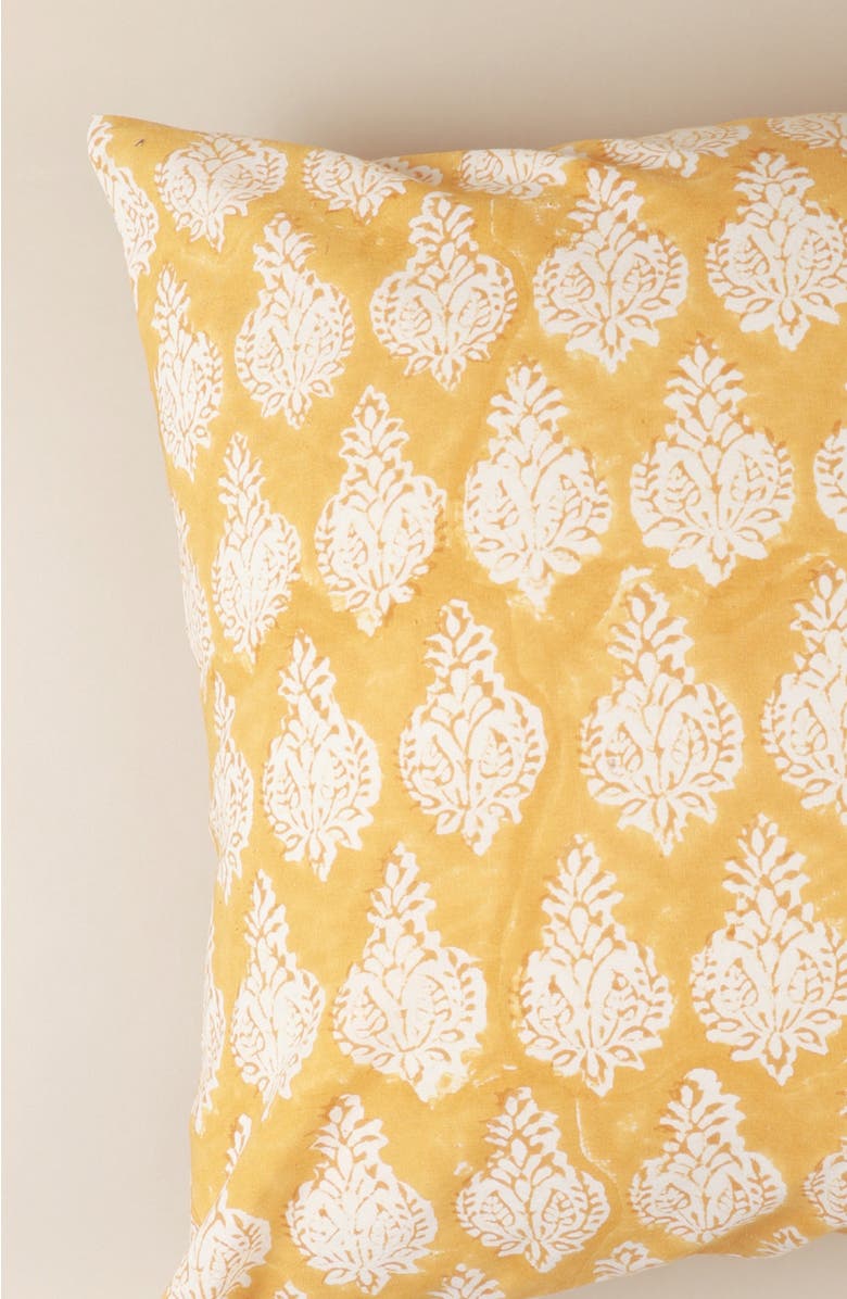 Ninéh Golden Sunrise Hand Block Print Pillow - Cover, Alternate, color, 