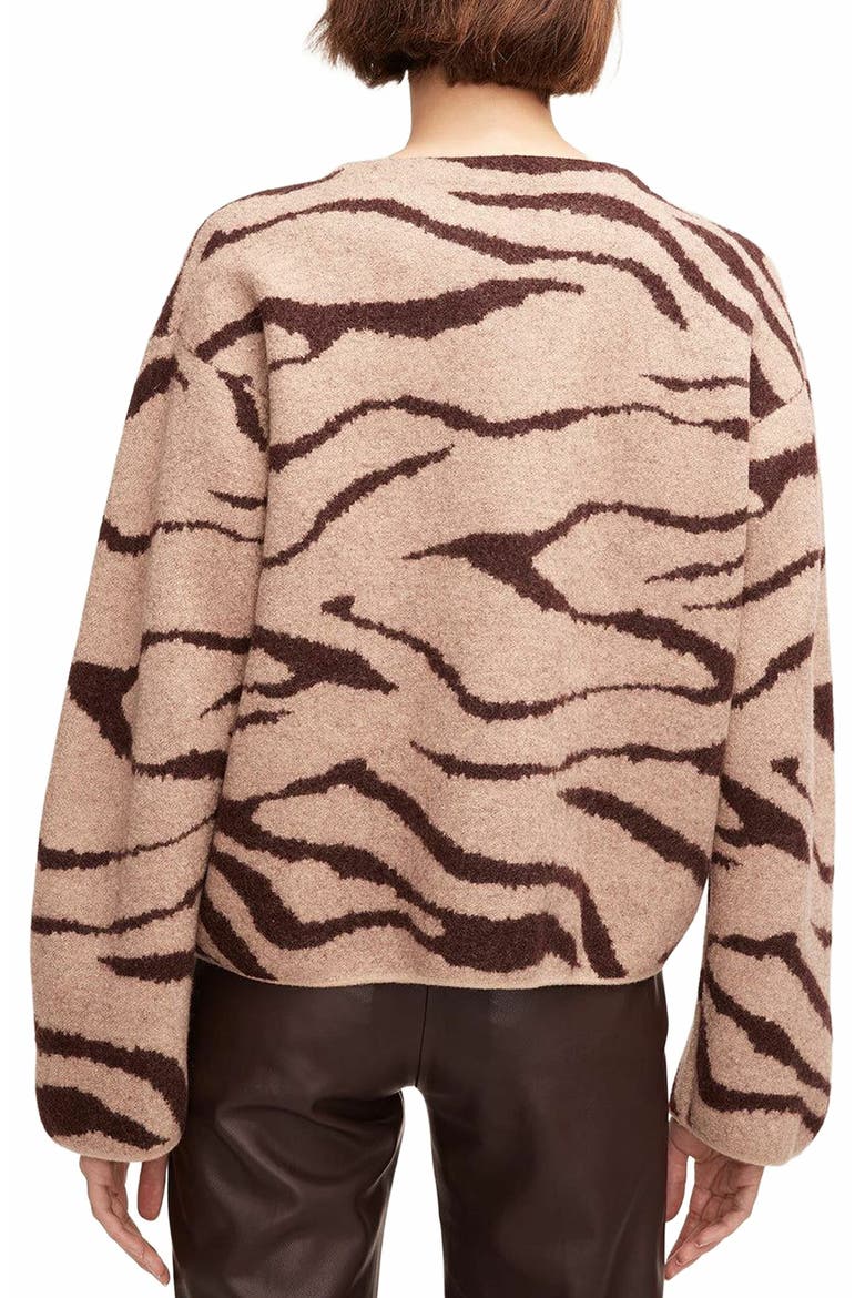 Zebra Jacquard Cropped Jacket, Alternate, color, Zebra Port Combo