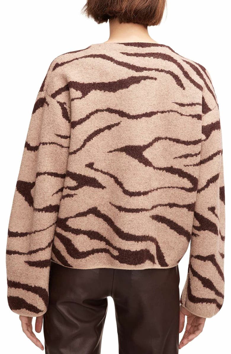 Rebecca Taylor Zebra Jacquard Cropped Jacket, Alternate, color, Zebra Port Combo