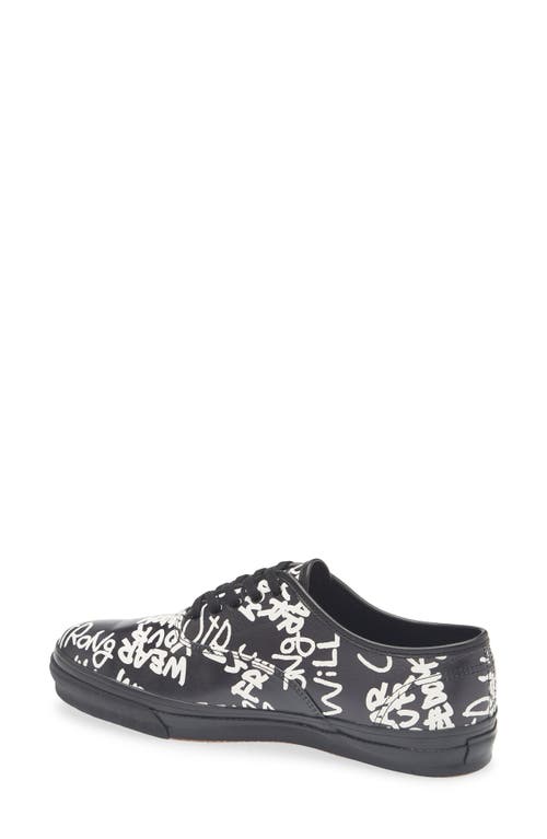 Comme Des Garçons Graphic Leather Sneaker In Multi