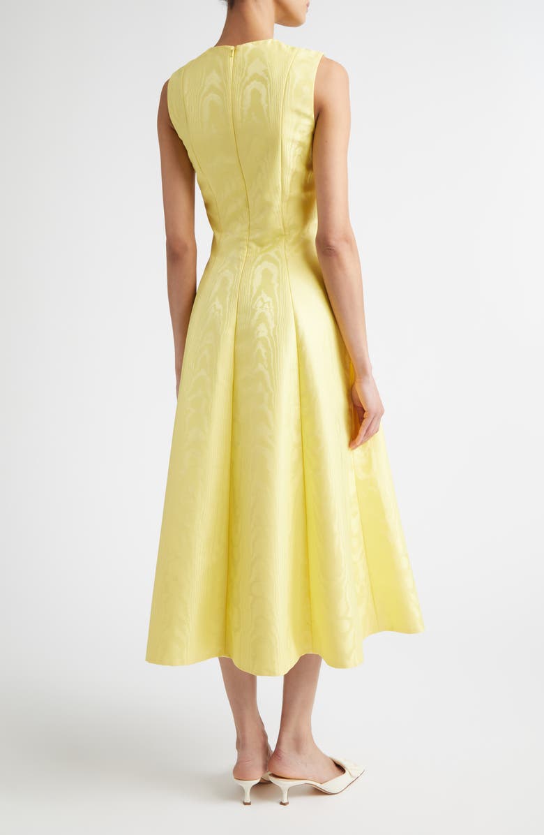 Emilia Wickstead Mara Mikado Midi Dress, Alternate, color, Lemon