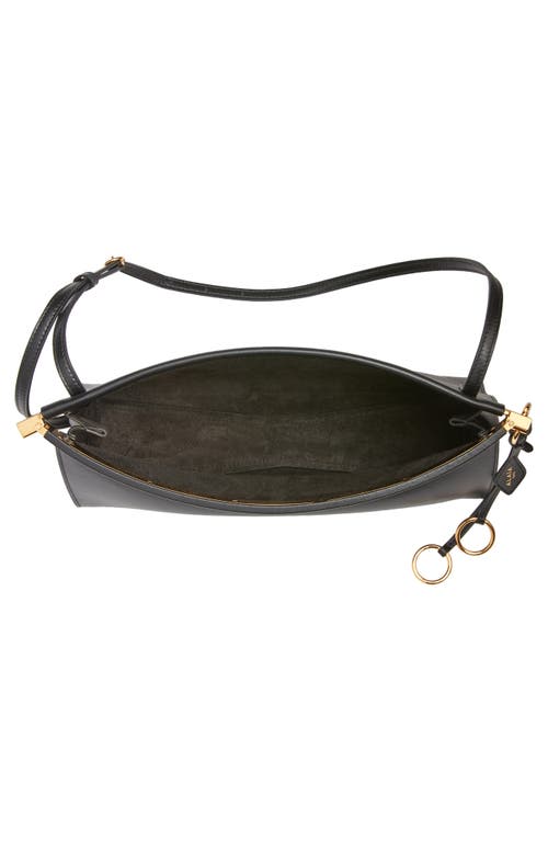 Shop Alaïa Medium Le Click East/west Leather Shoulder Bag In Noir