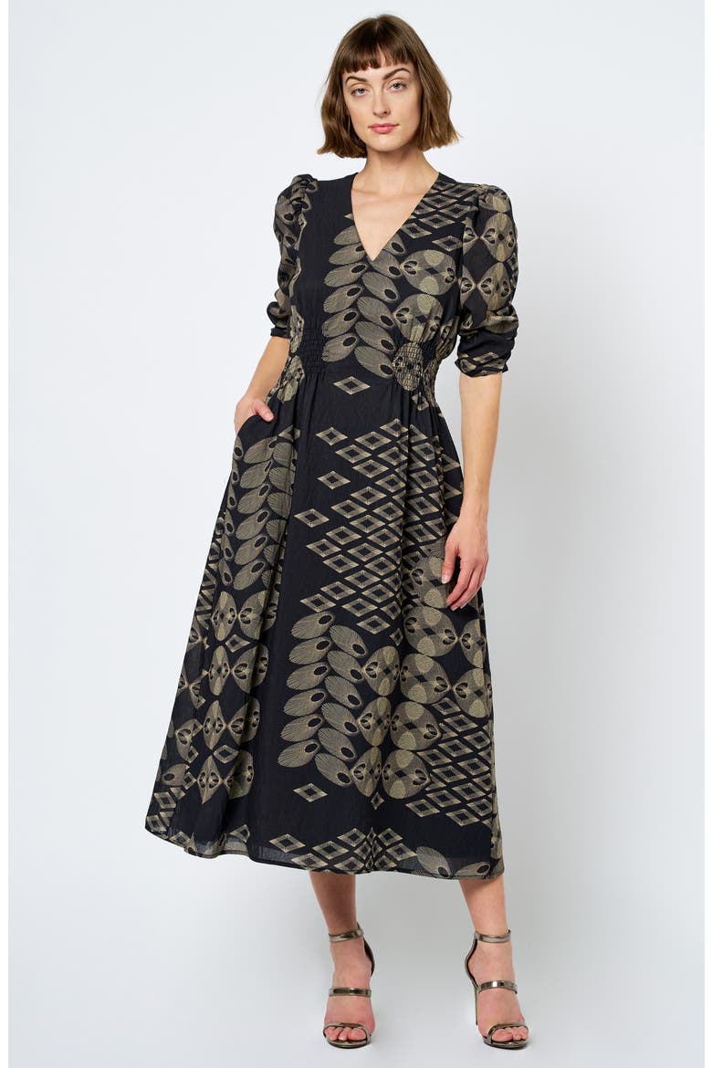 Biarritz Abstract Mixed Print Dress, Alternate, color, BLACK MULTI