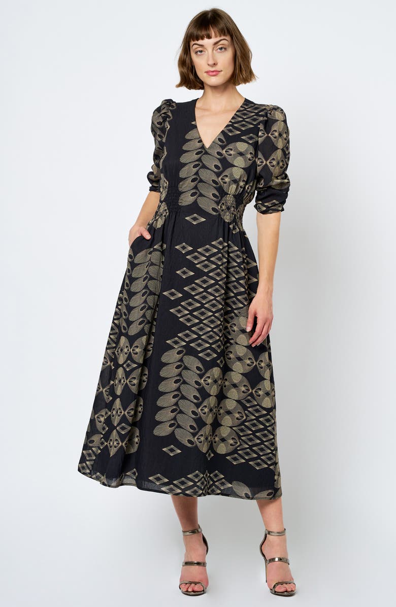 CIEBON Biarritz Abstract Mixed Print Dress, Alternate, color, Black Multi