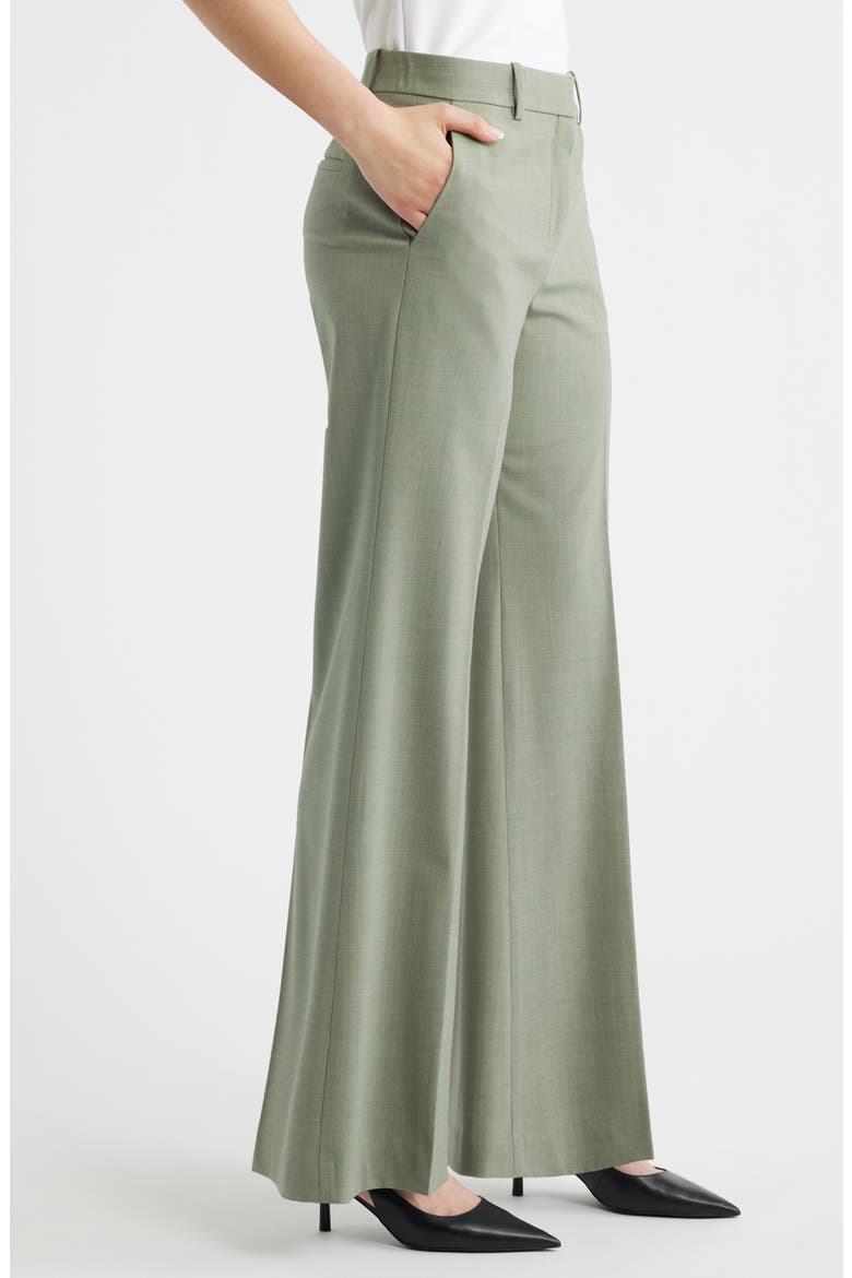 Fluid Flare Stretch Wool Pants, Alternate, color, VETIVER MELANGE