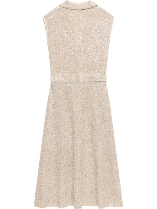 MINT VELVET MINT VELVET NEUTRAL SEQUIN MIDI DRESS 
