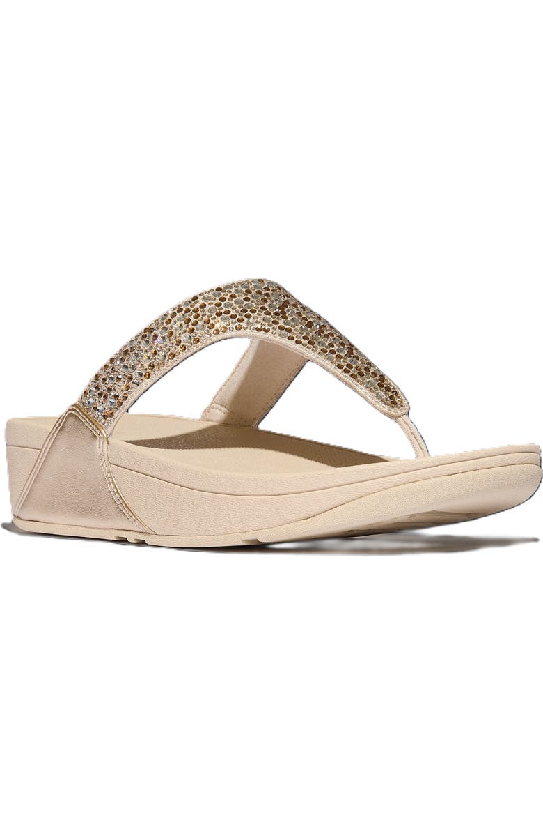 FitFlop Lulu Crystal Mix Metallic Sandals, Main, color, Platino