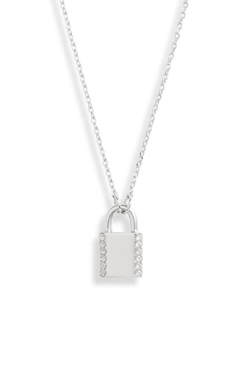 pavé lock mini pendant necklace