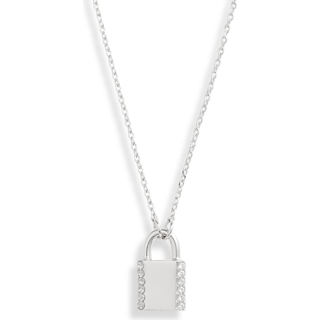 Kate Spade New York Pavé Lock Mini Pendant Necklace In Blue