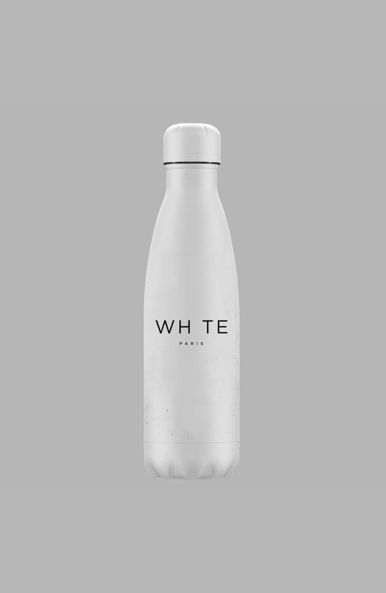 Blvck Whte Skull Water Bottle, Alternate, color, White