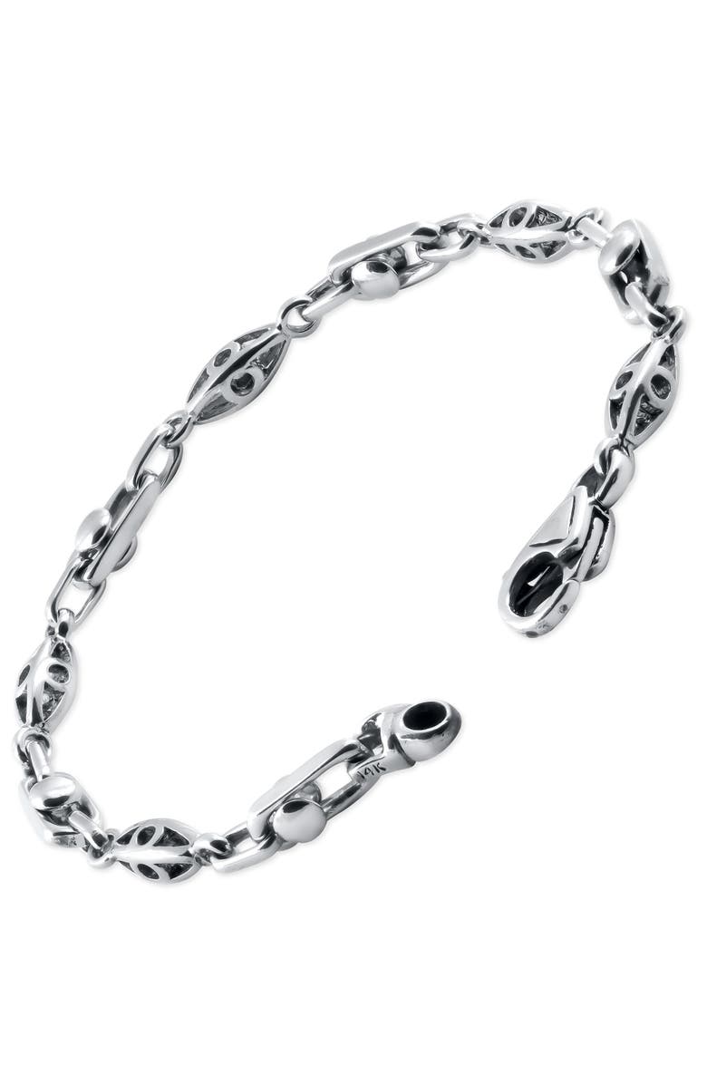 Bliss Diamond Men's Designed 16 Gram Solid Silver Bracelet 8.5", Alternate, color, 