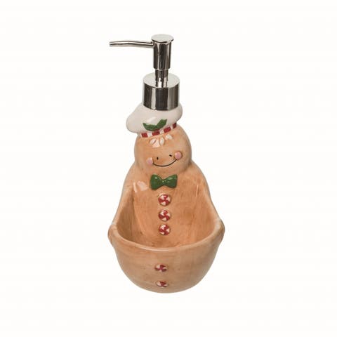 Gingerbread Man Soap Dispenser and Sponge Holder