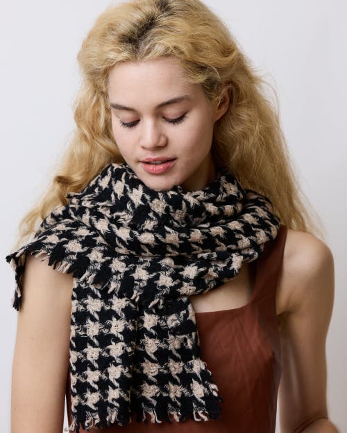 Lost Pattern Nyc "houndstooth" Cashmere Scarf In Multi