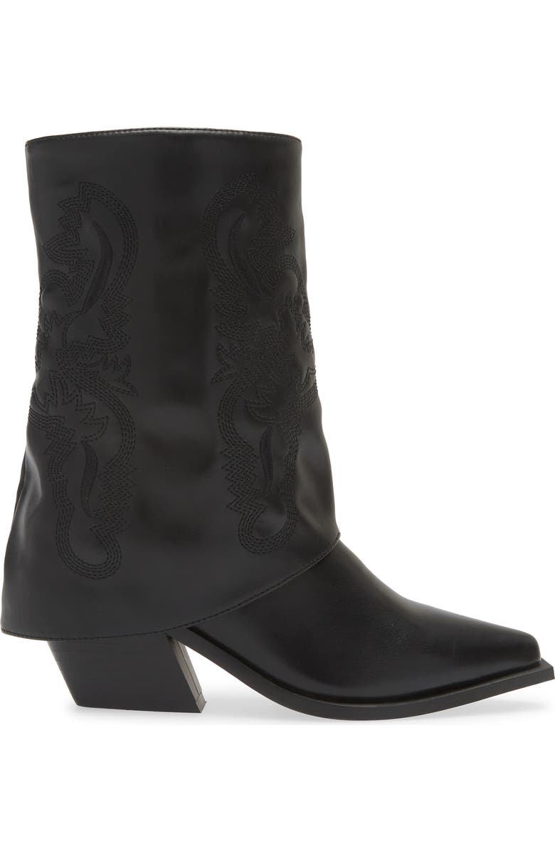 AZALEA WANG Portabella Foldover Shaft Pointed Toe Bootie, Alternate, color,