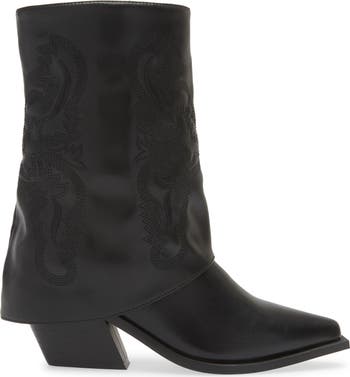Portabella Foldover Shaft Pointed Toe Bootie