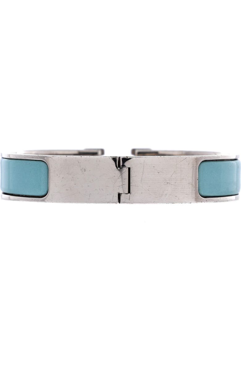 Pre-Owned Hermes Clic H Bracelet Enamel Narrow, Alternate, color, Blue