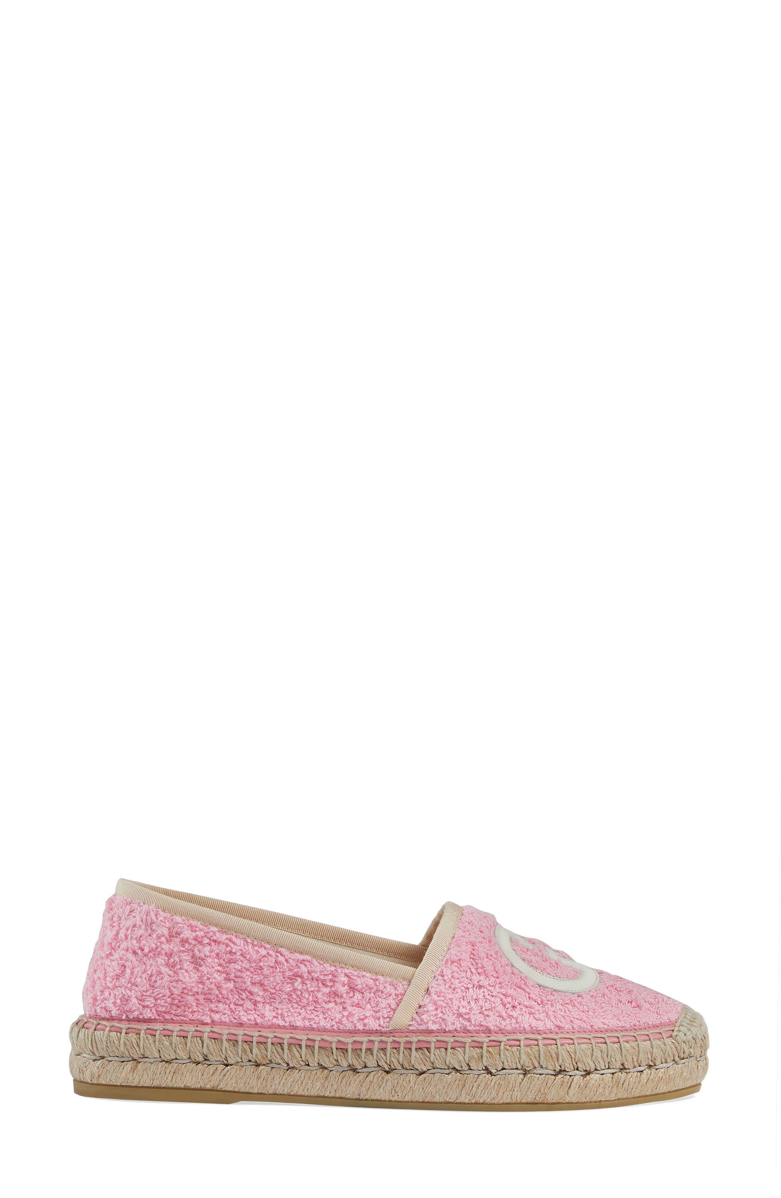 Gucci Pilar Espadrille Flat, Alternate, color, Pink/ Ivoire