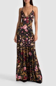 Alice + Olivia Milta Floral Mermaid Slipdress