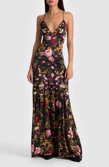 Alice + Olivia Milta Floral Mermaid Slipdress