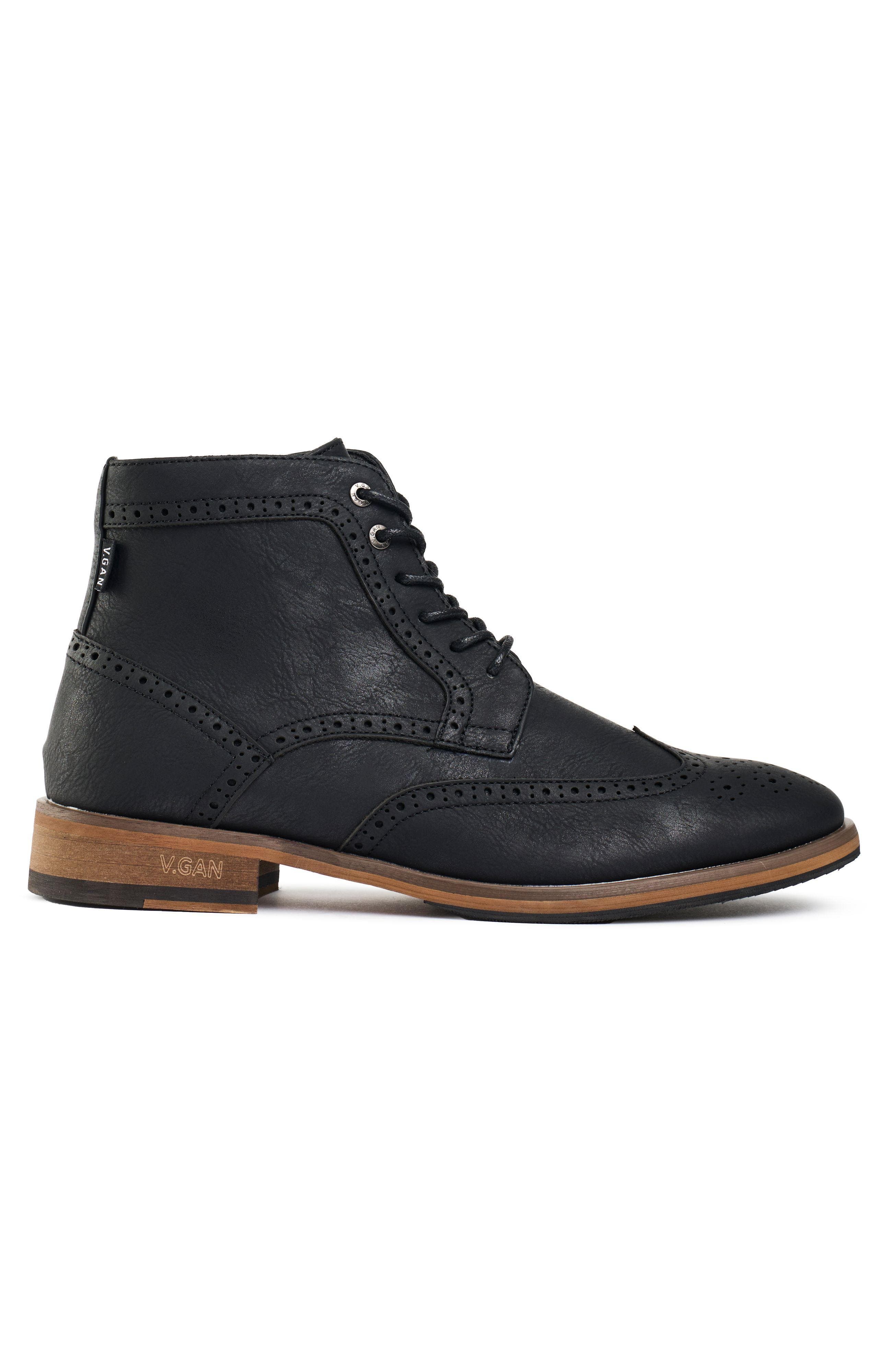 V.GAN LONDON Vegan Wheat 2 Brogue Boots, Main, color, Black