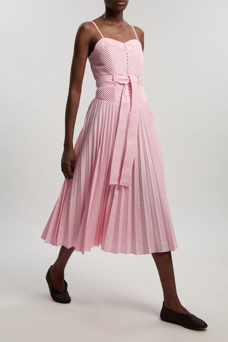 Cotton Strappy Midi Dress, Alternate, color, Light Pink