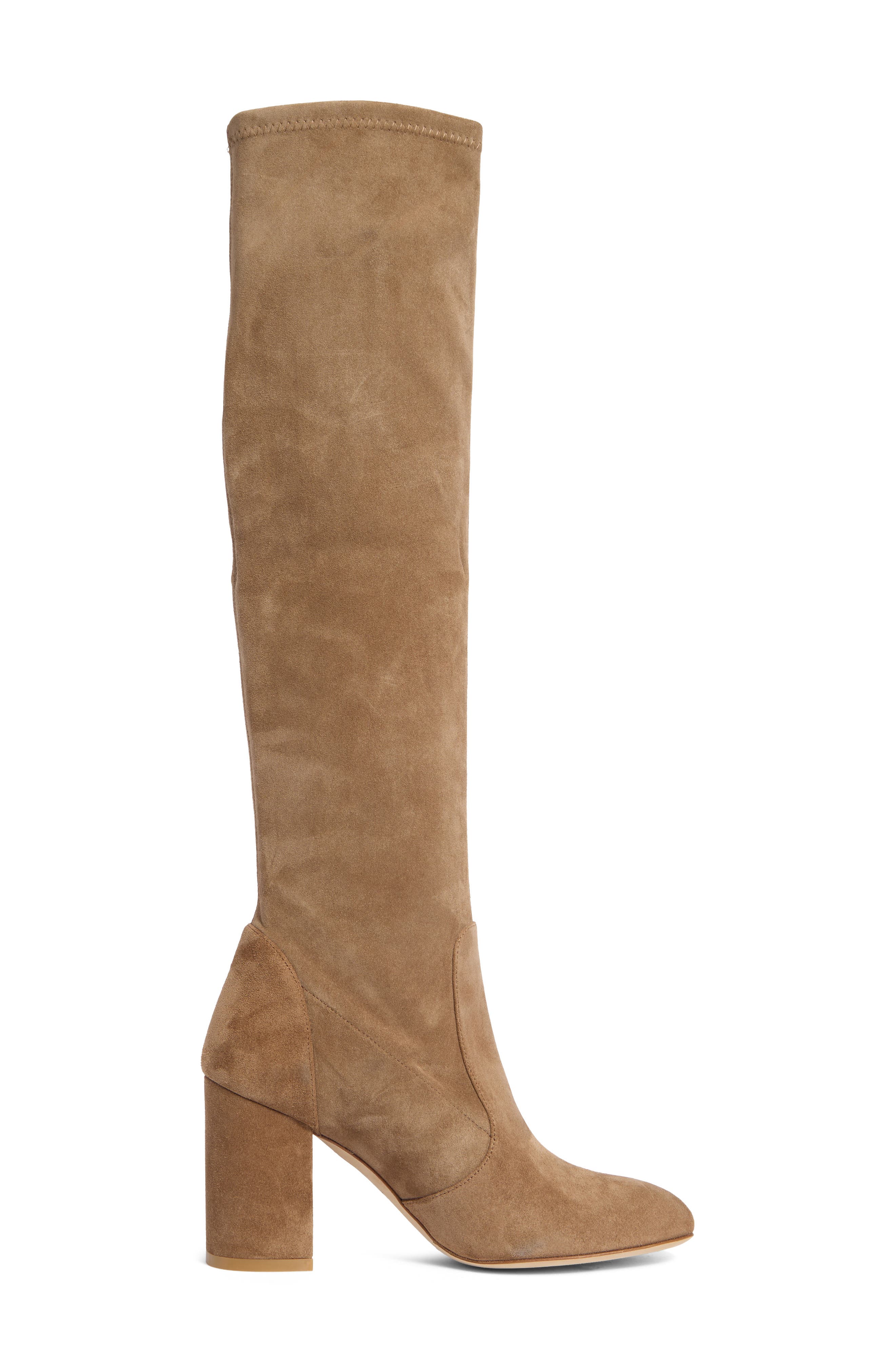 Stuart Weitzman Yuliana Knee High Slouch Boot, Alternate, color, Khaki