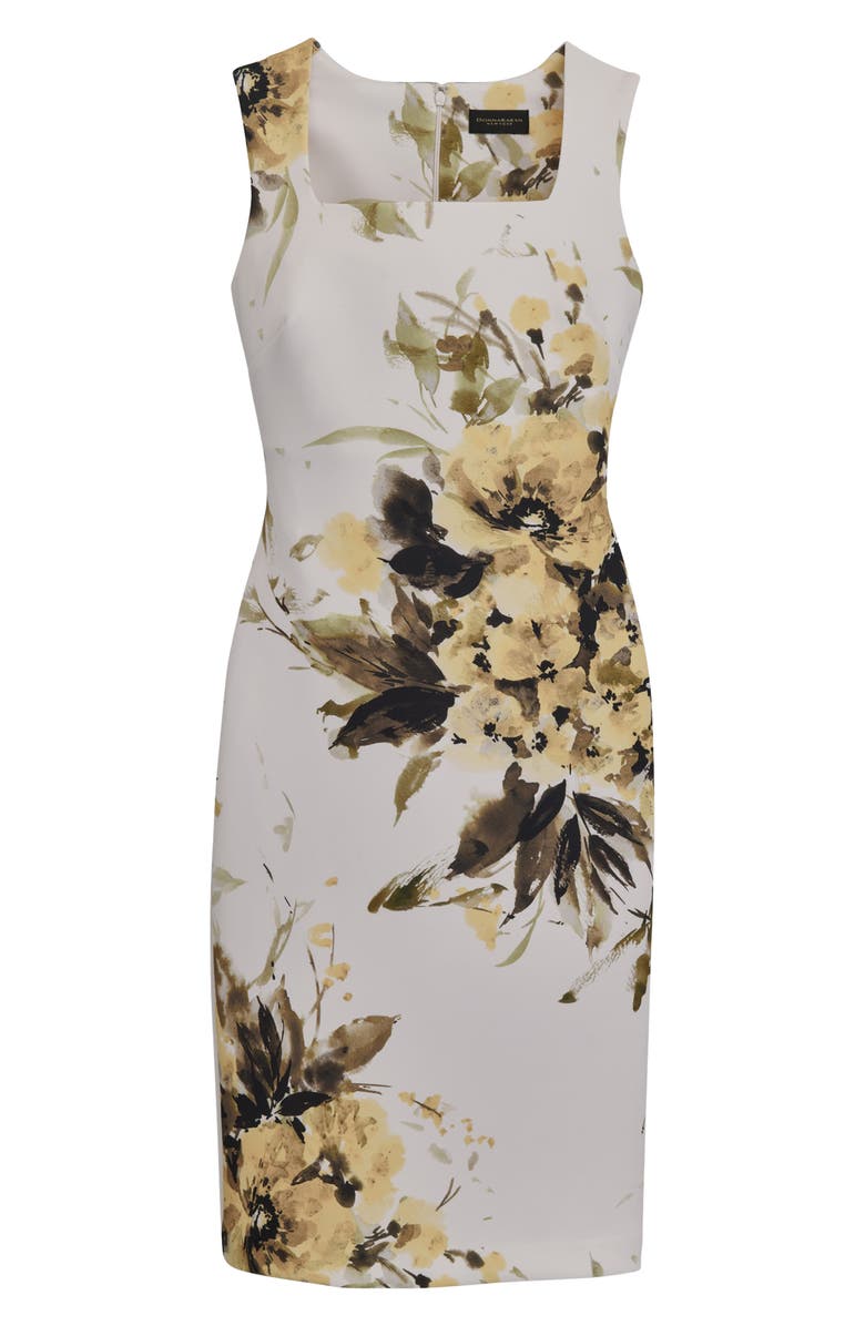 Donna Karan New York Floral Sheath Dress, Alternate, color, Limoncello Multi