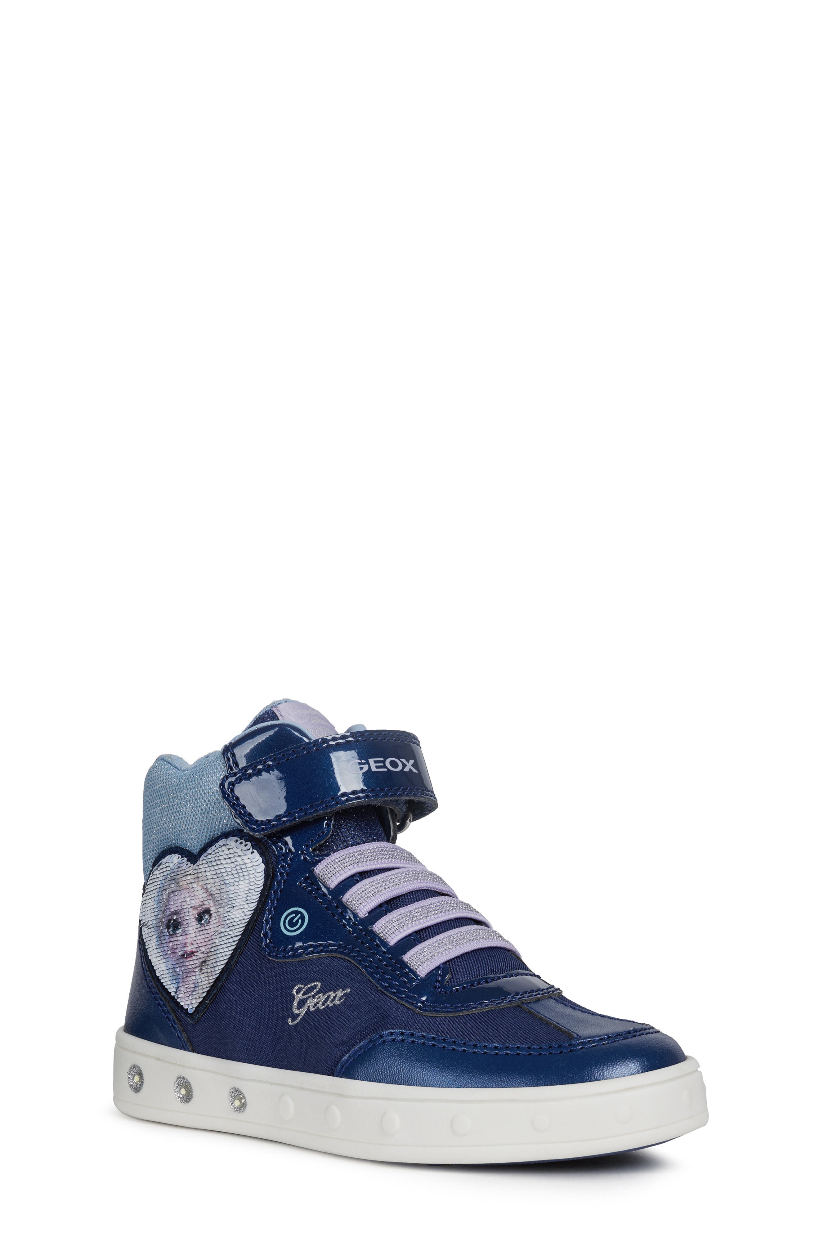 Geox x Disney Skylin 6 Frozen High Top Sneaker, Main, color, 