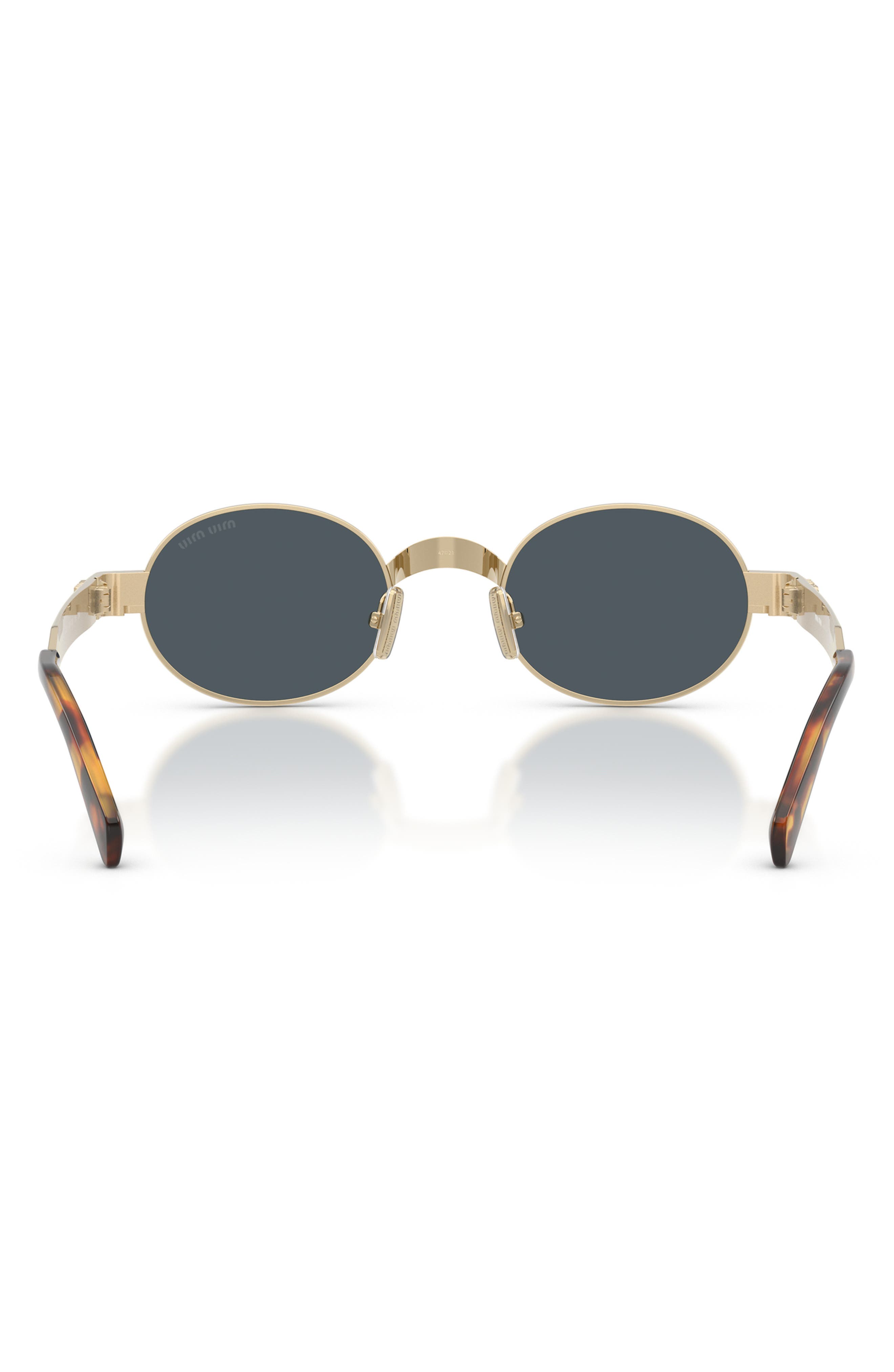 NEW Miu Miu MU B51S Gold Oval Sunglasses $578 Miu Miu MUB51S Sunglasses 22M20V Old Gold - eye-oo.com main image 4