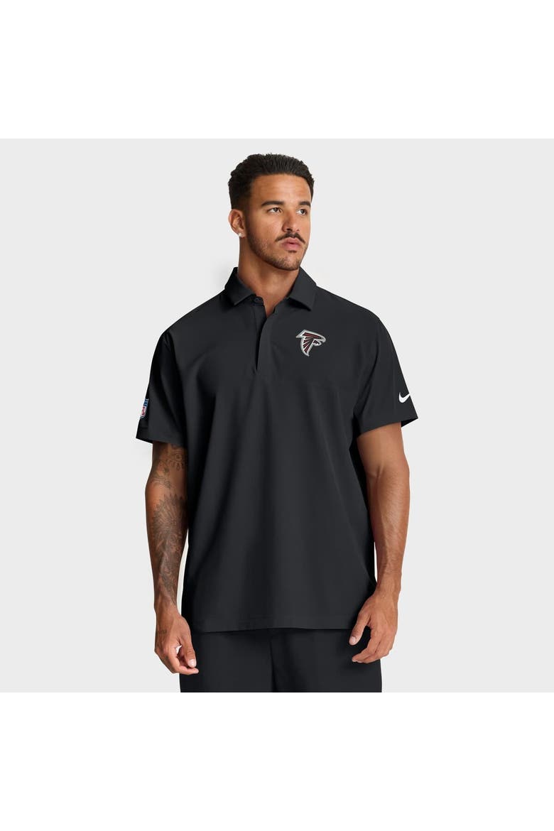 Men's Nike Black Atlanta Falcons Sideline Woven Dri-FIT Polo, Main, color, Black