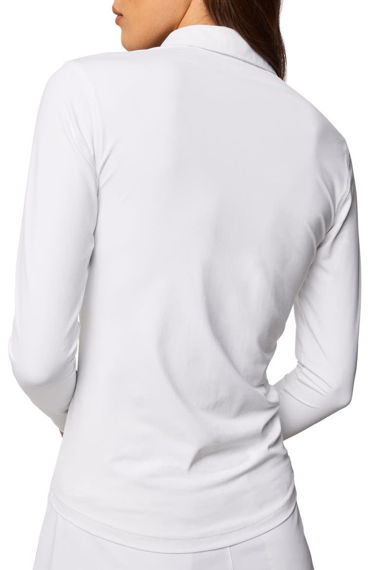 Scarlett Long Sleeve Stretch Nylon Polo, Alternate, color, ARCTIC
