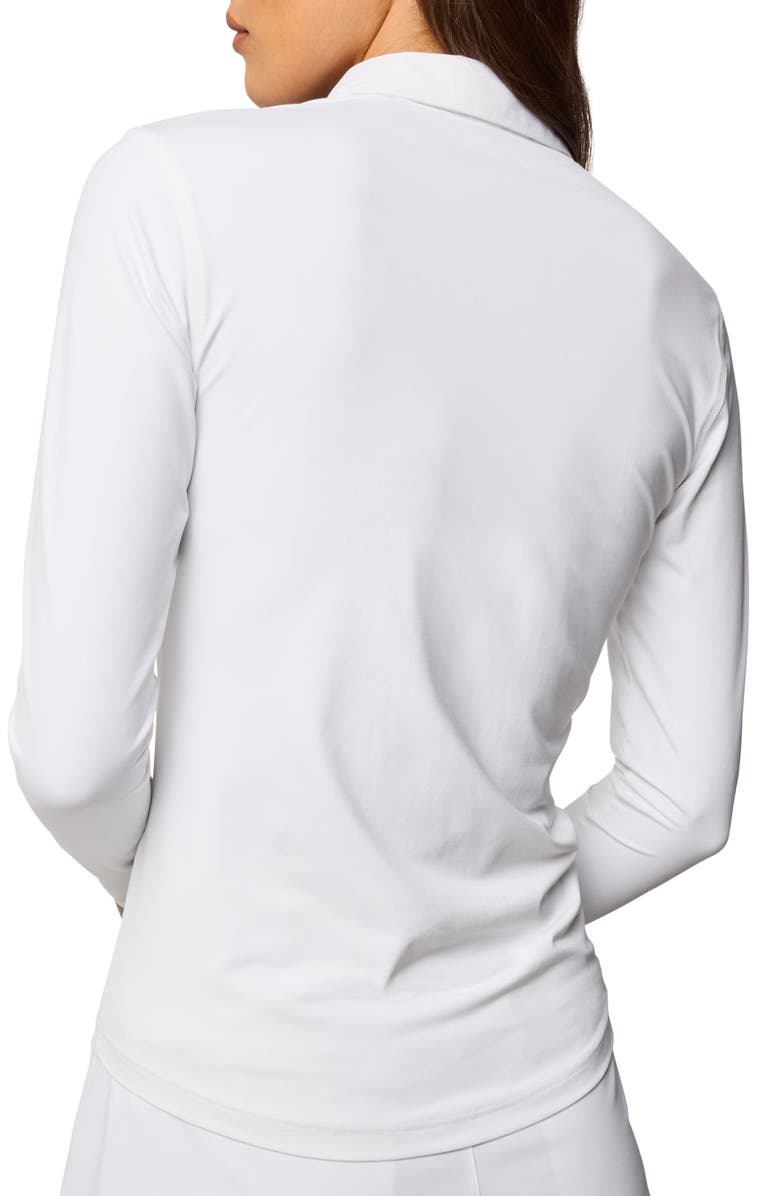Greyson Scarlett Long Sleeve Stretch Nylon Polo, Alternate, color, Arctic