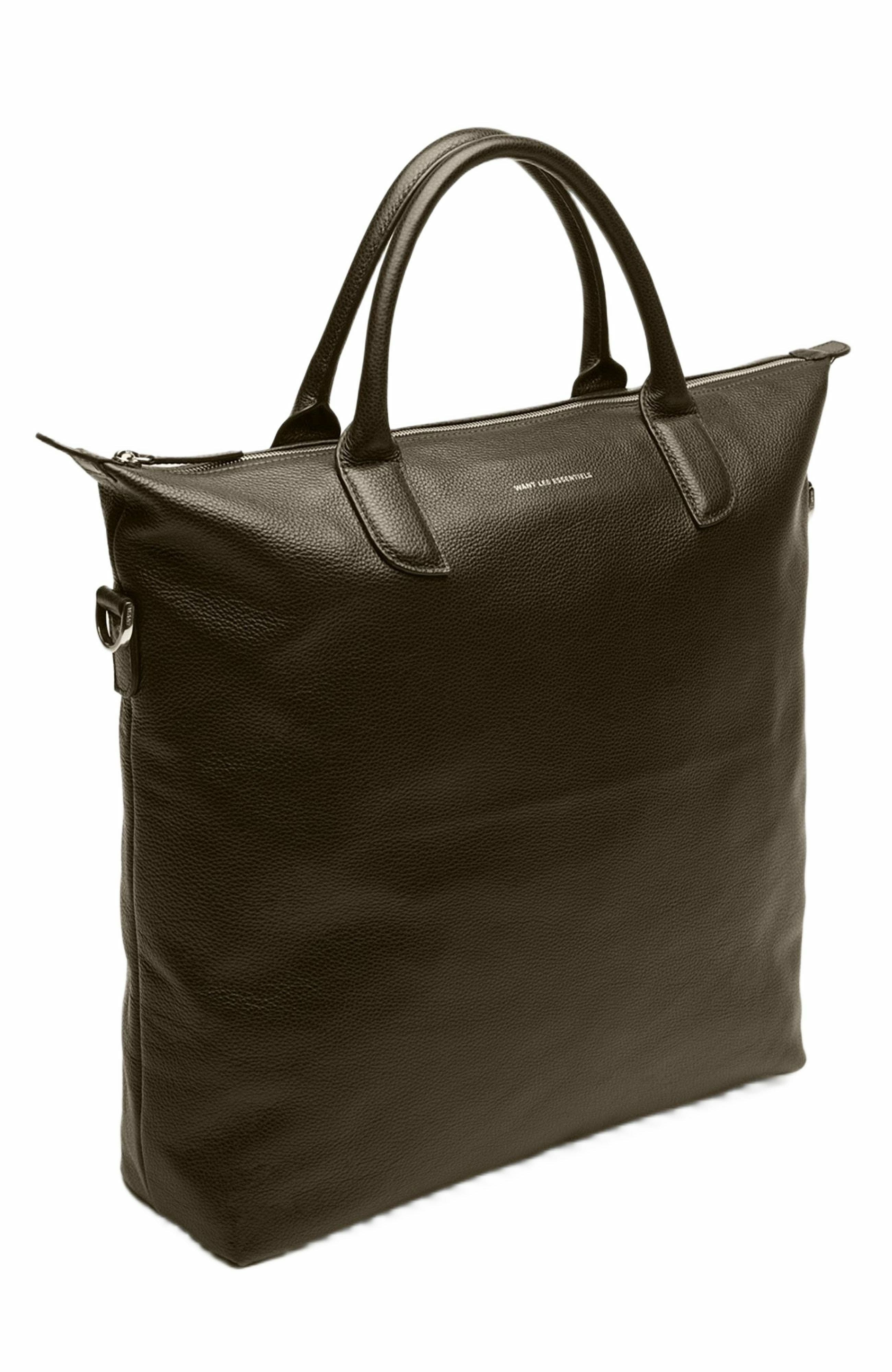 WANT Les Essentiels O'Hare Pebble-Grained Leather Tote, Alternate, color, Dark Brown