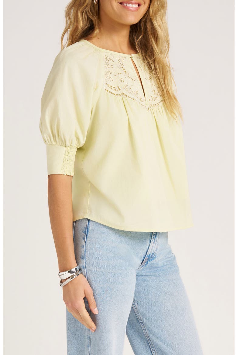 Luma Puff Sleeve Woven Shirt, Alternate, color, LEMONDROP